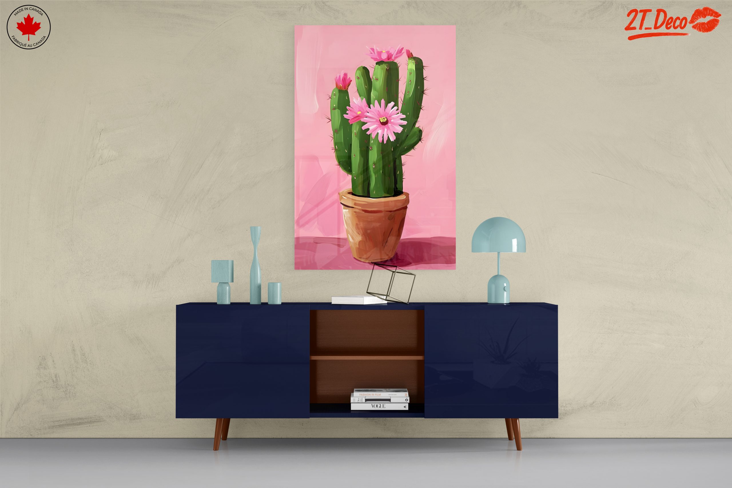 Vibrant Cactus with Pink Flowers - Image 8