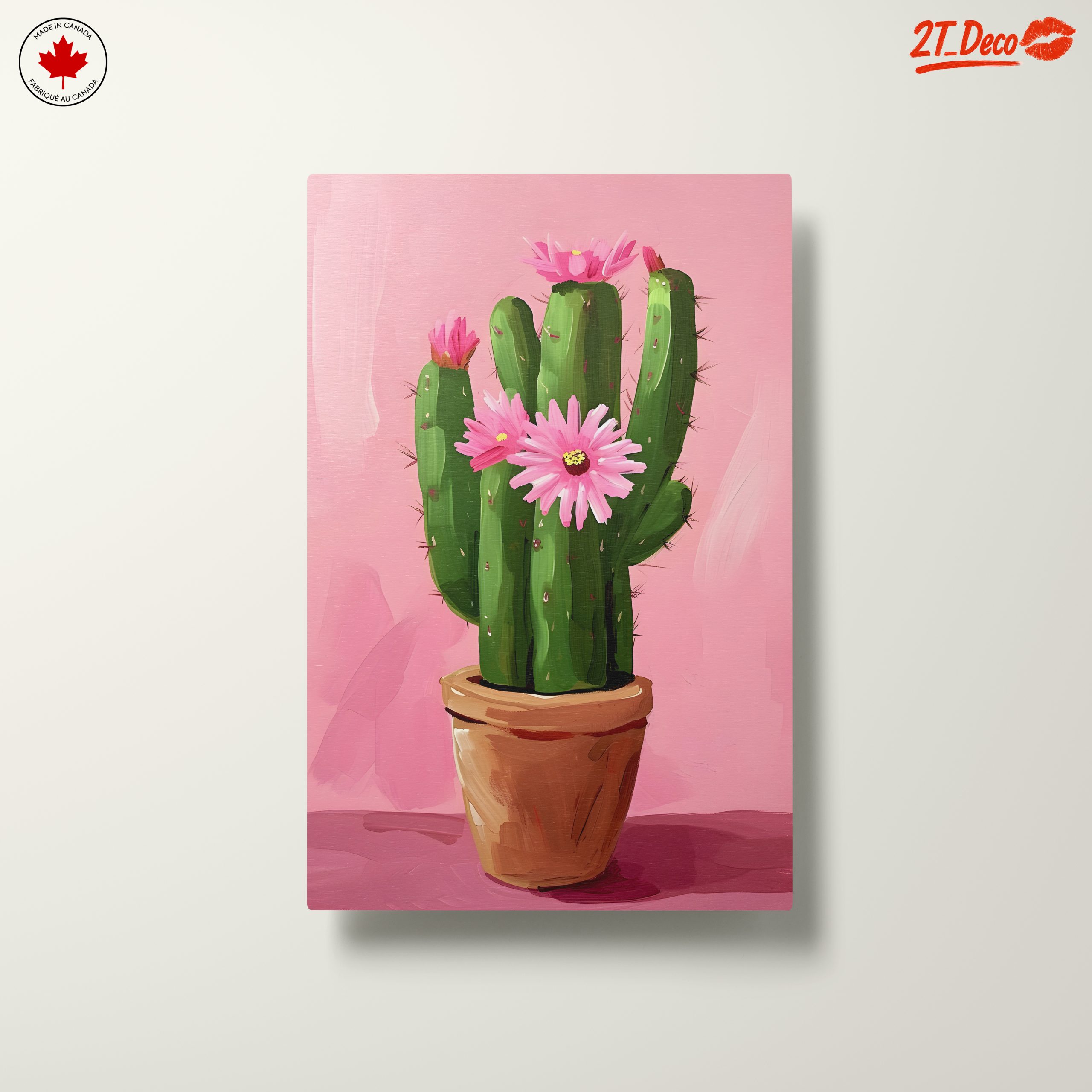 Vibrant Cactus with Pink Flowers - Image 10