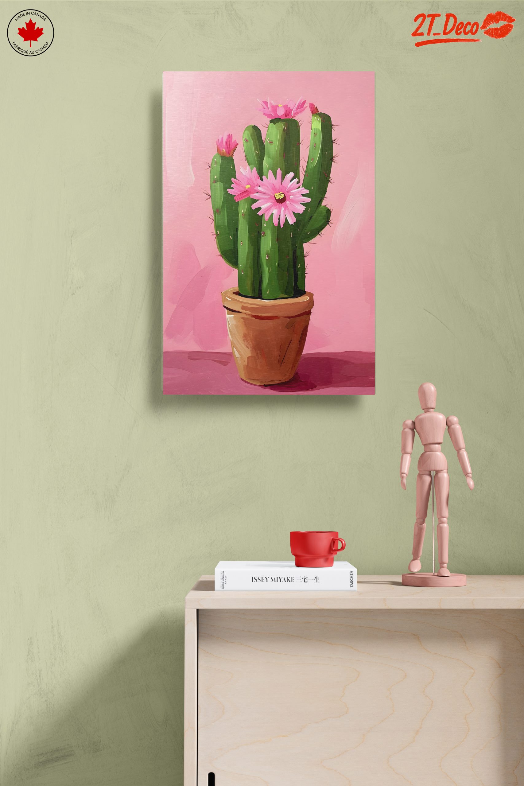 Vibrant Cactus with Pink Flowers - Image 14