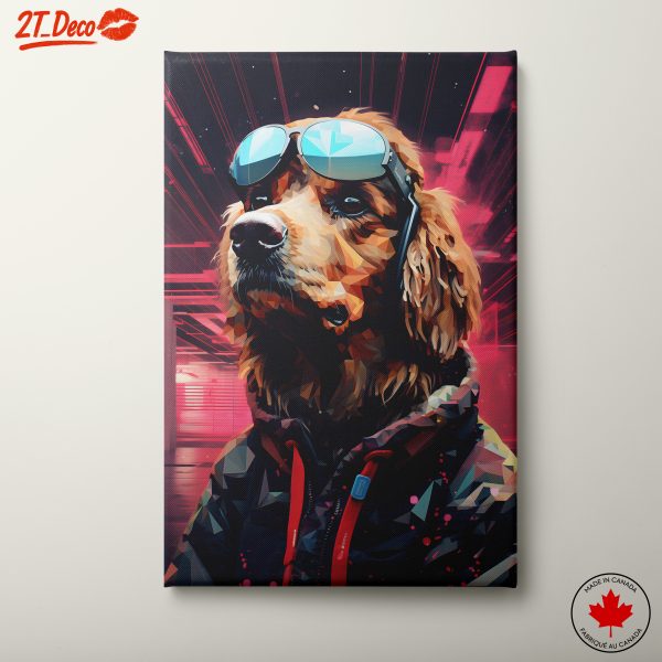Stylized Golden Retriever With Sunglasses