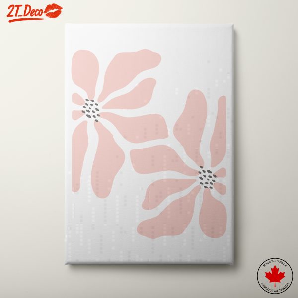 Stylish Botanical Art with Pink Flowers