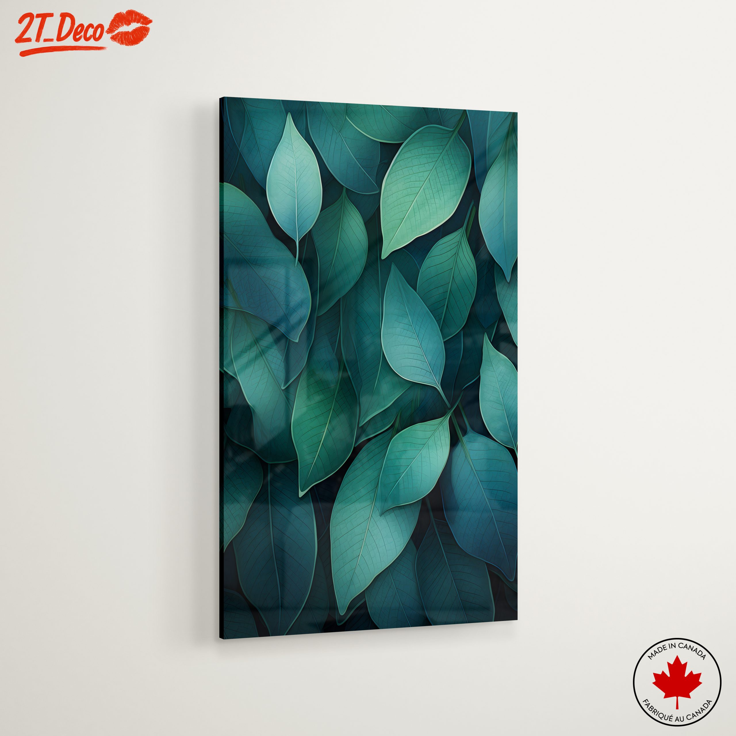 Lush Green Botanical Leaf Art - Image 6