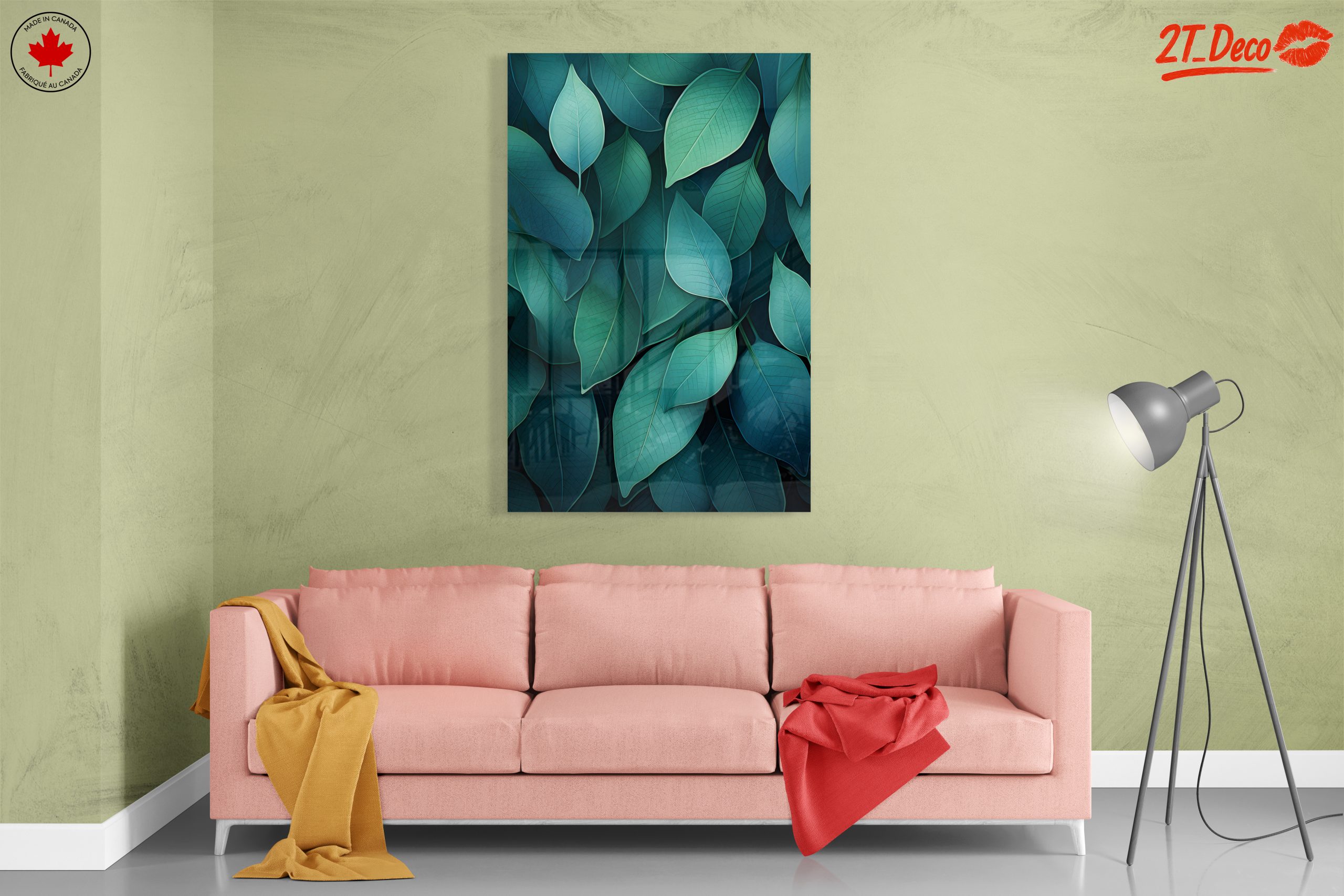 Lush Green Botanical Leaf Art - Image 7