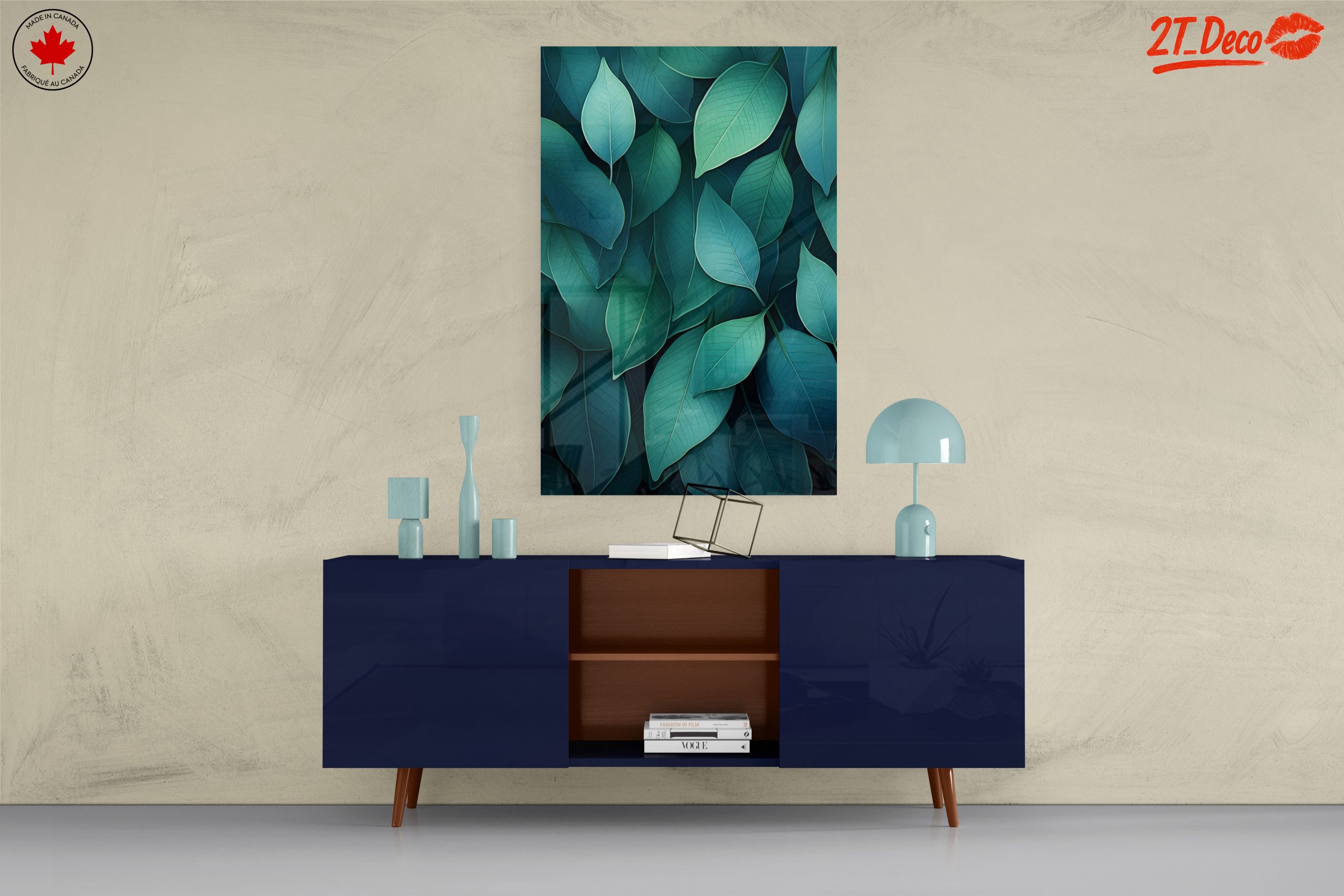 Lush Green Botanical Leaf Art - Image 8