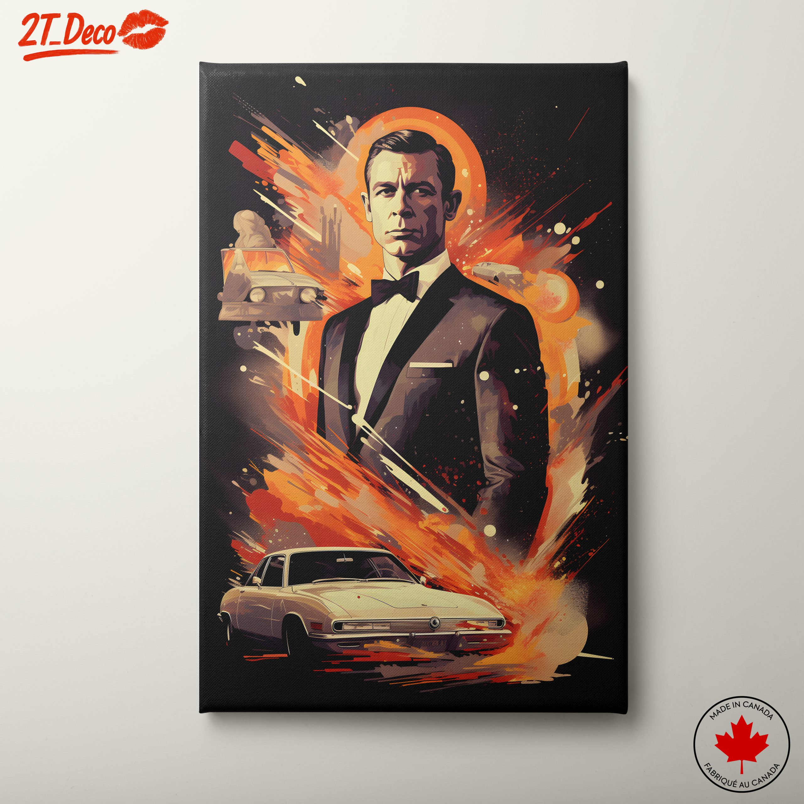 Classic Cinema Character Portrait with Action Elements
