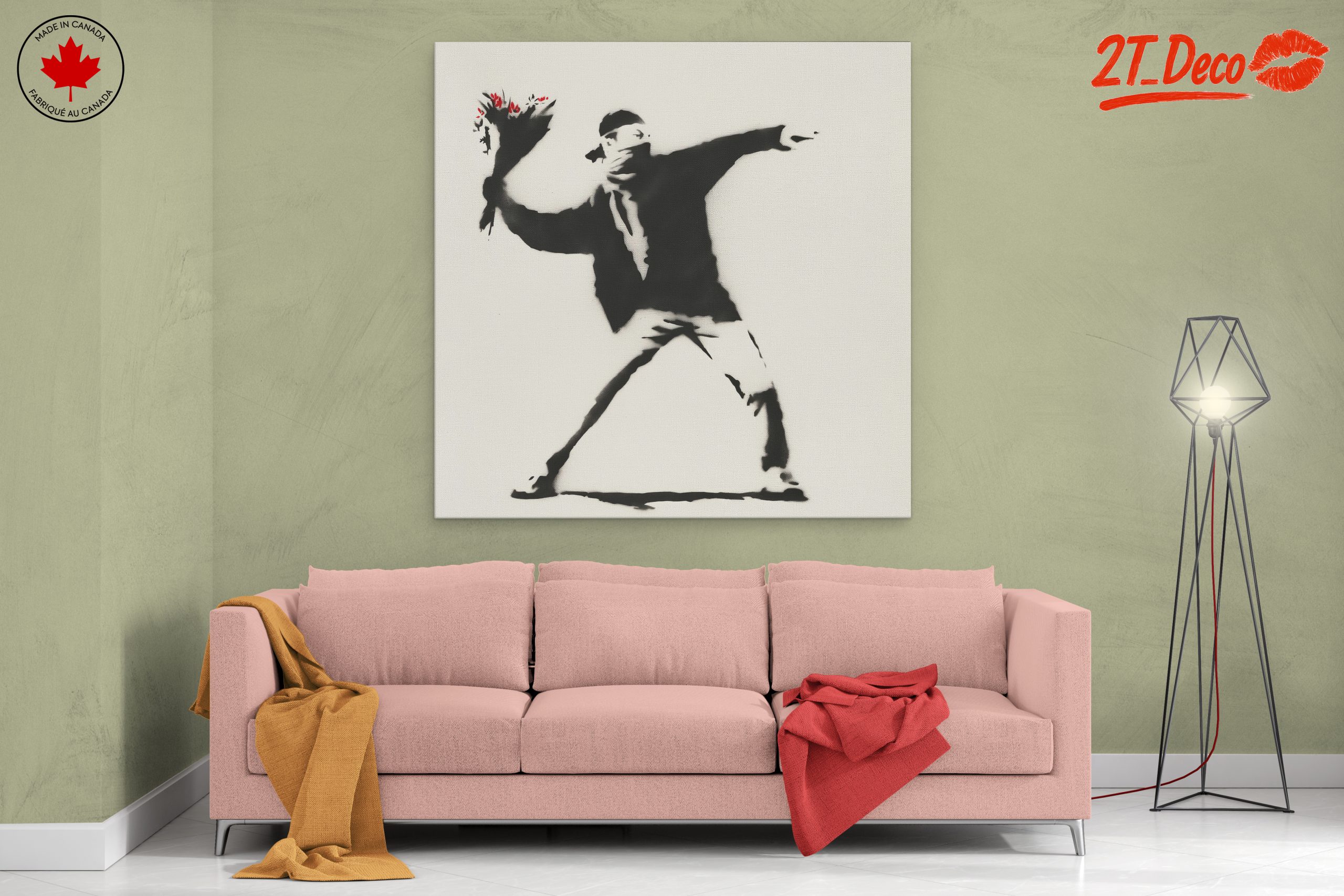 Bold Street Art of a Flower Thrower - Image 2