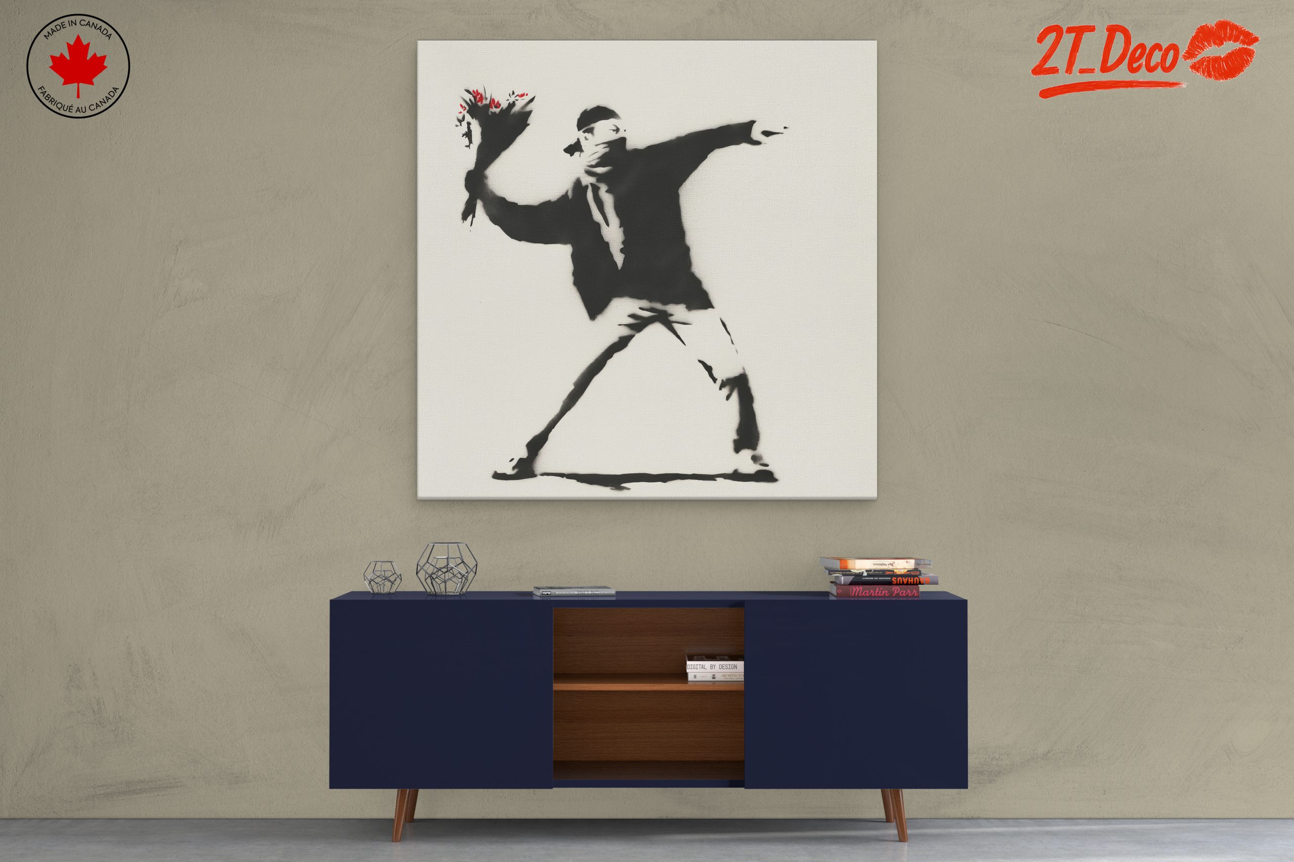 Bold Street Art of a Flower Thrower - Image 3