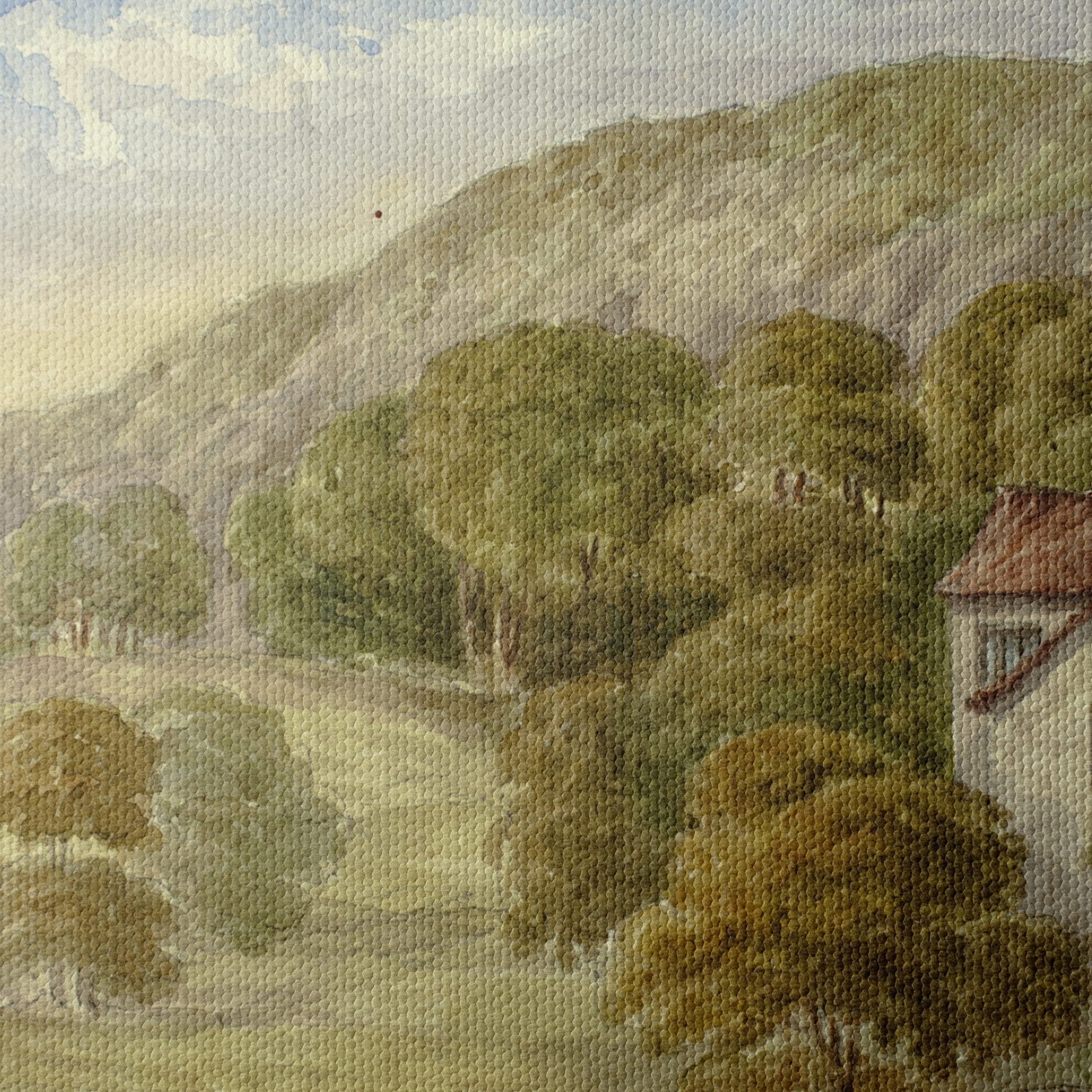 Serene Landscape with House and Mountains - Image 4