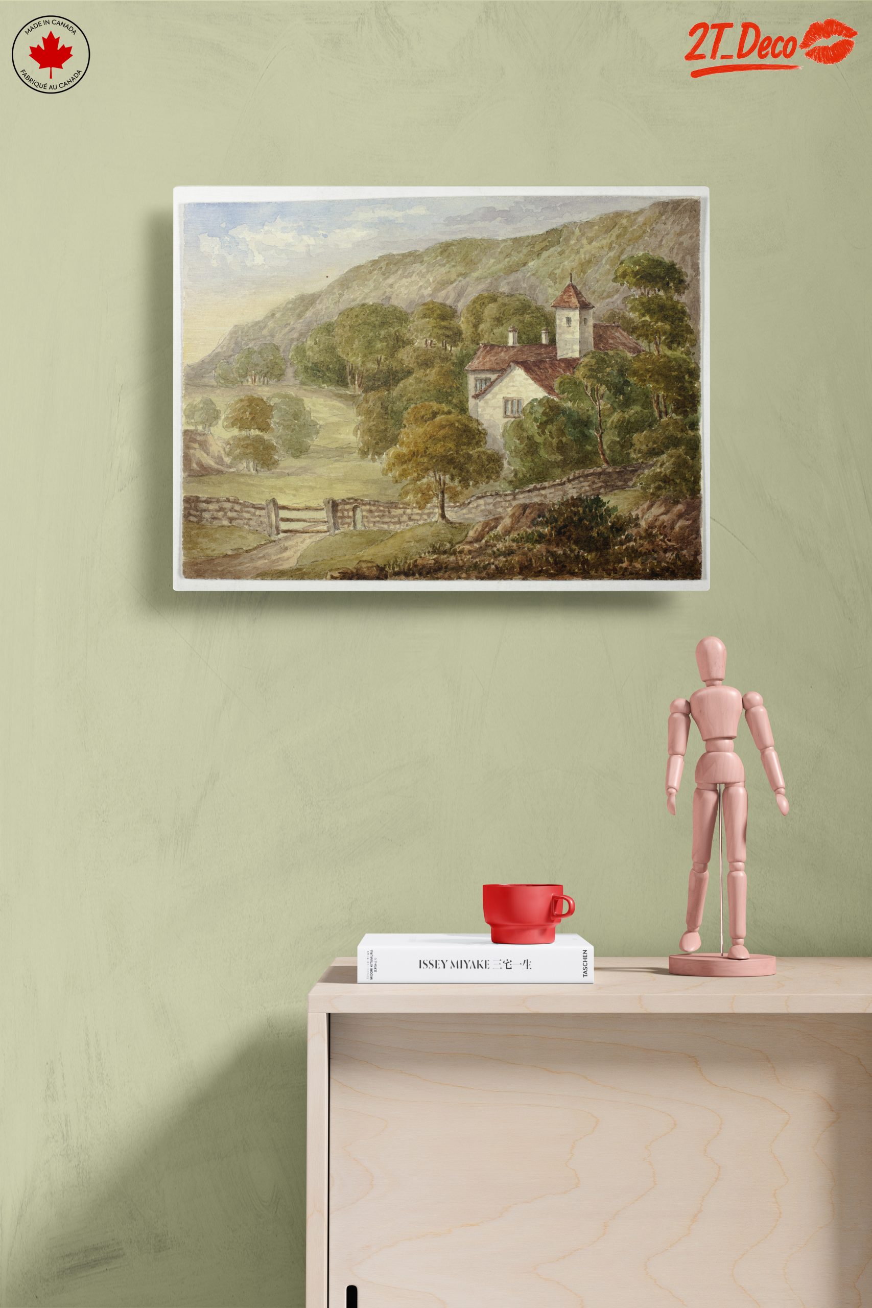 Serene Landscape with House and Mountains - Image 14