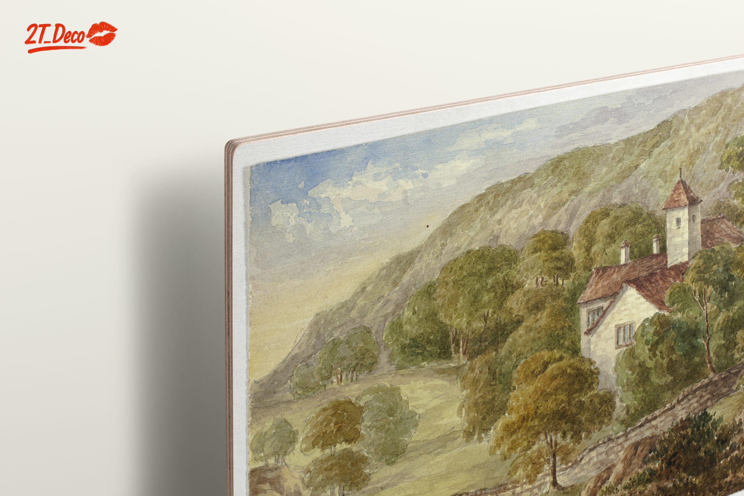 Serene Landscape with House and Mountains - Image 15