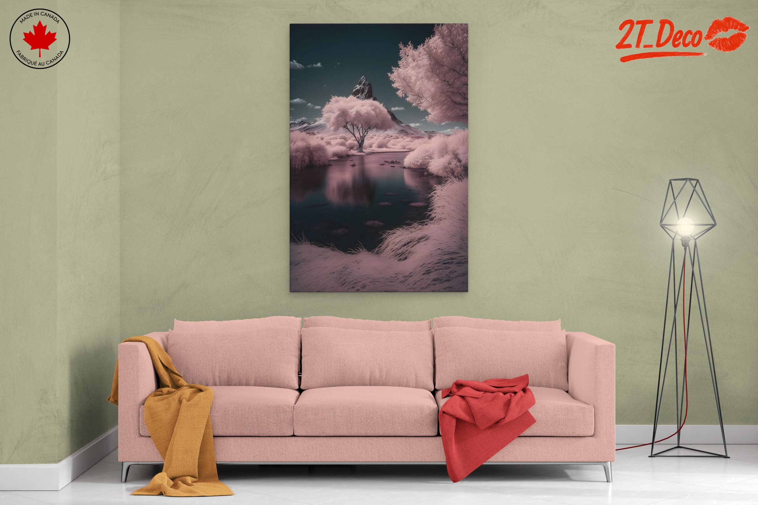 Ethereal Abstract Landscape with Pink Trees - Image 2