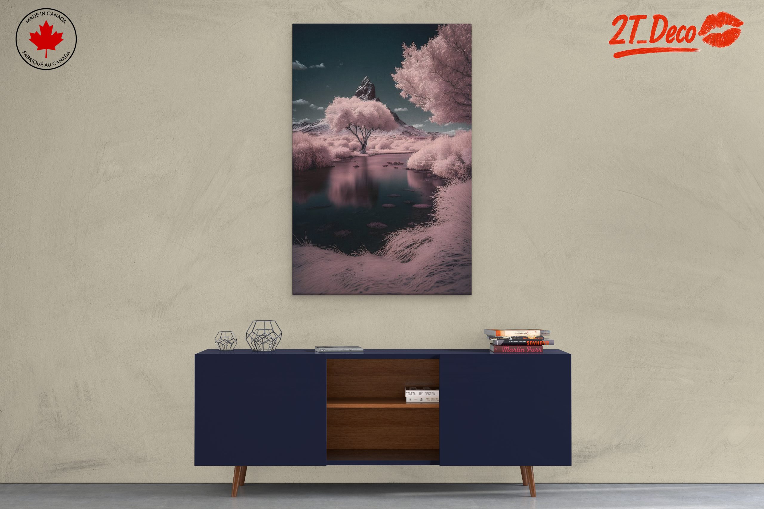 Ethereal Abstract Landscape with Pink Trees - Image 3