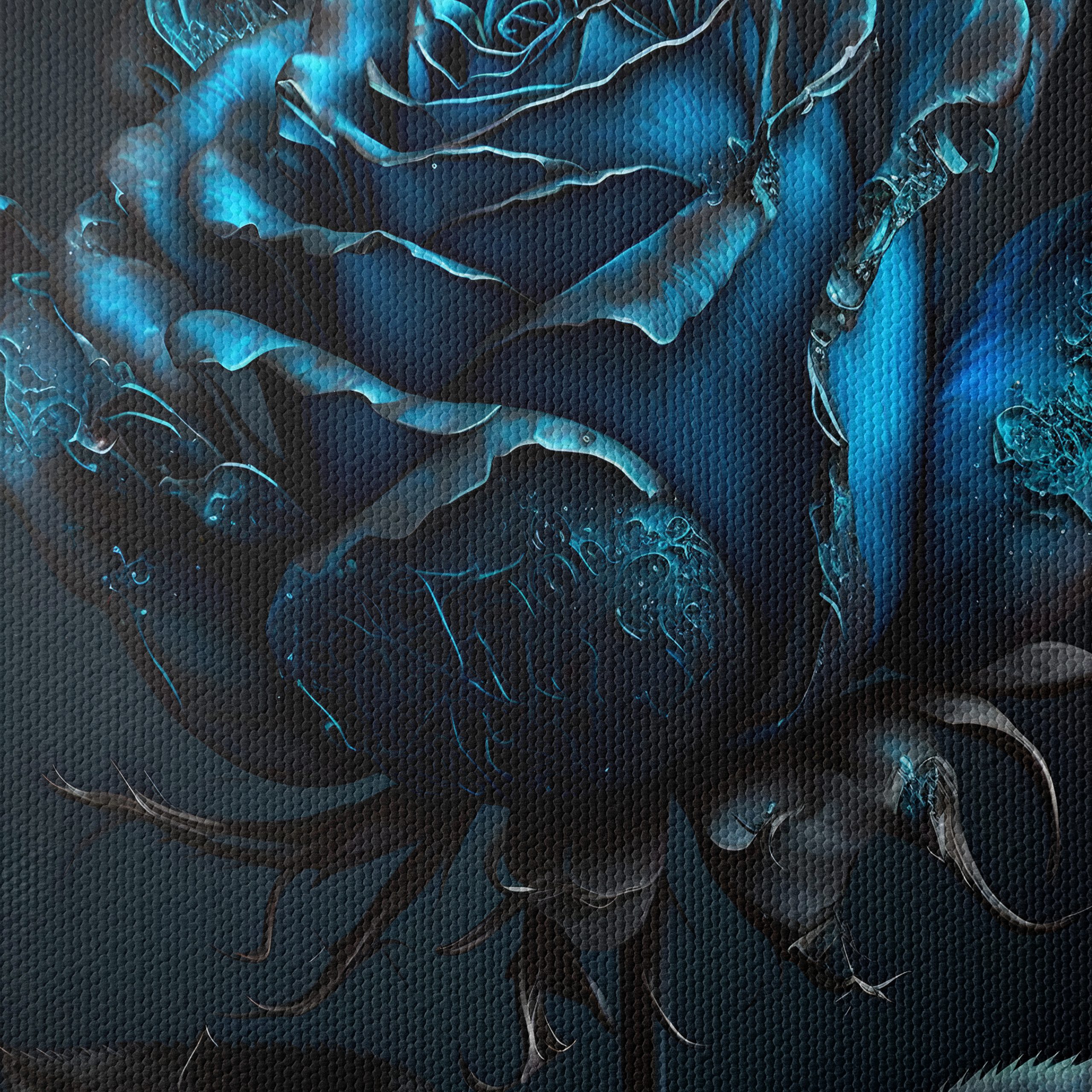 Stylish Blue Rose Botanical Art - Image 4