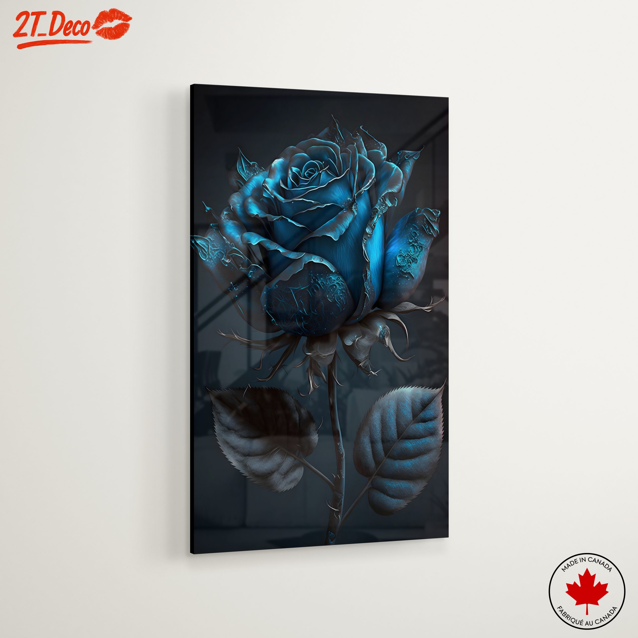 Stylish Blue Rose Botanical Art - Image 6