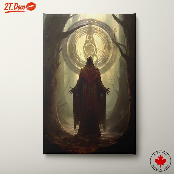 Mysterious Dark Fantasy Character in Enchanted Forest