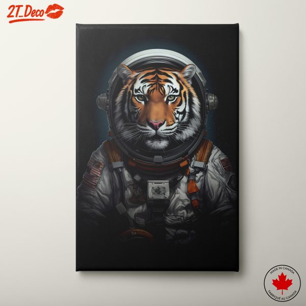 Tiger in Astronaut Suit with Space Background