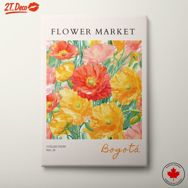 Vibrant Flower Market Art for Home Decor