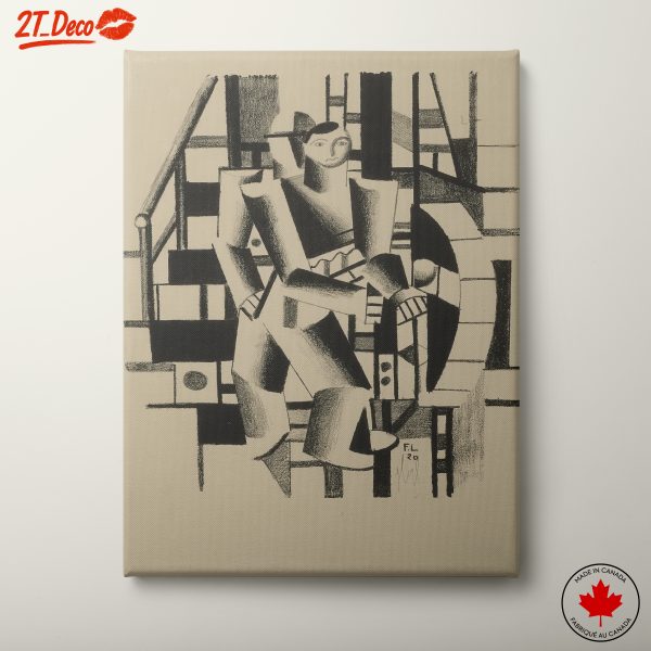 Stylized Abstract Figure Art in Geometric Composition