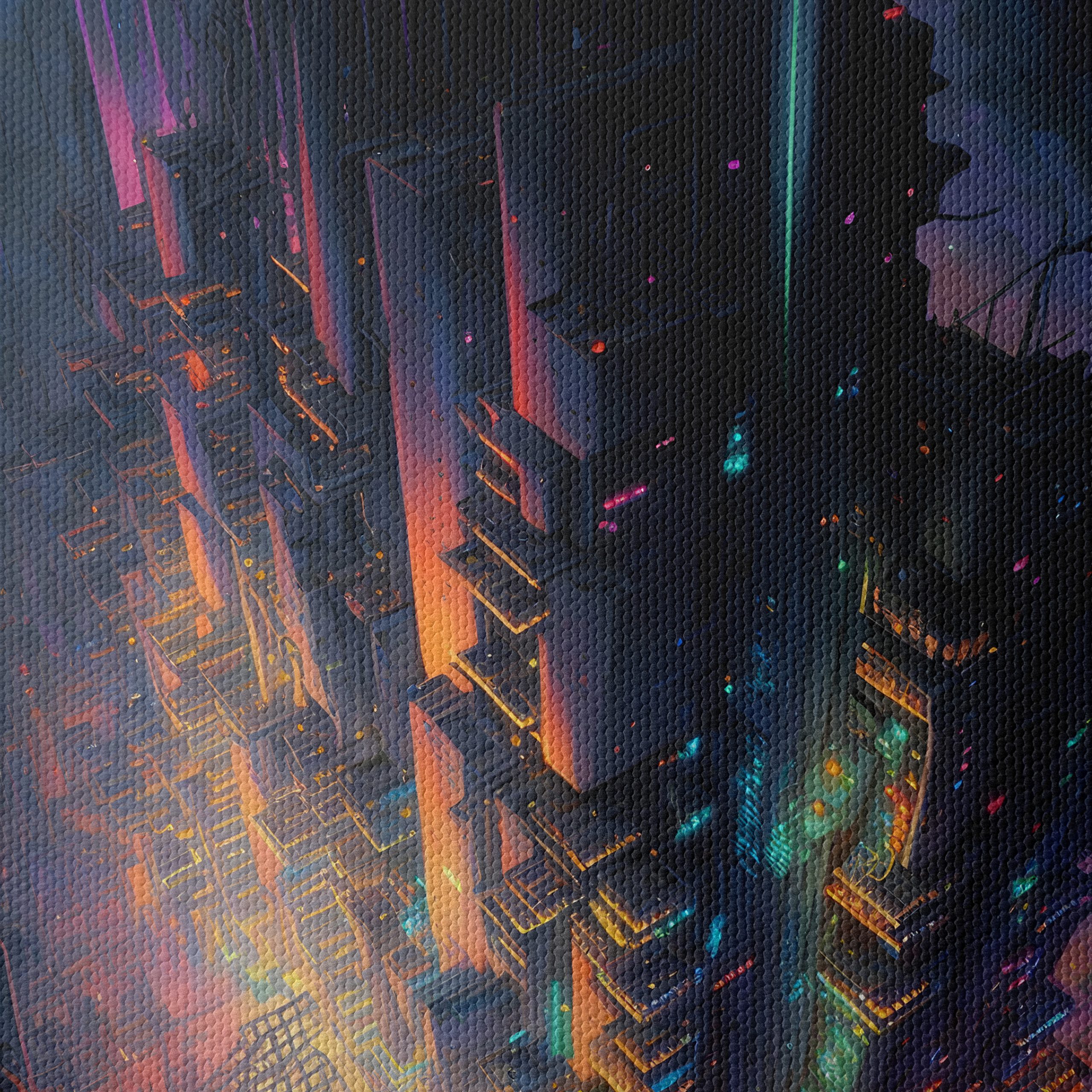 Futuristic Cityscape with Neon Lights and Structures - Image 4