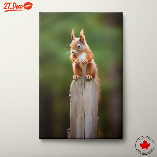 Charming Squirrel on a Tree Stump