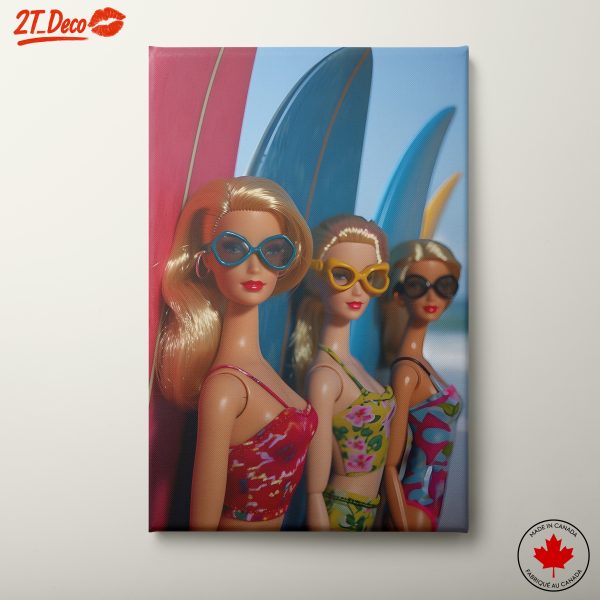 Fashion Dolls with Surfboards in Bright Colors