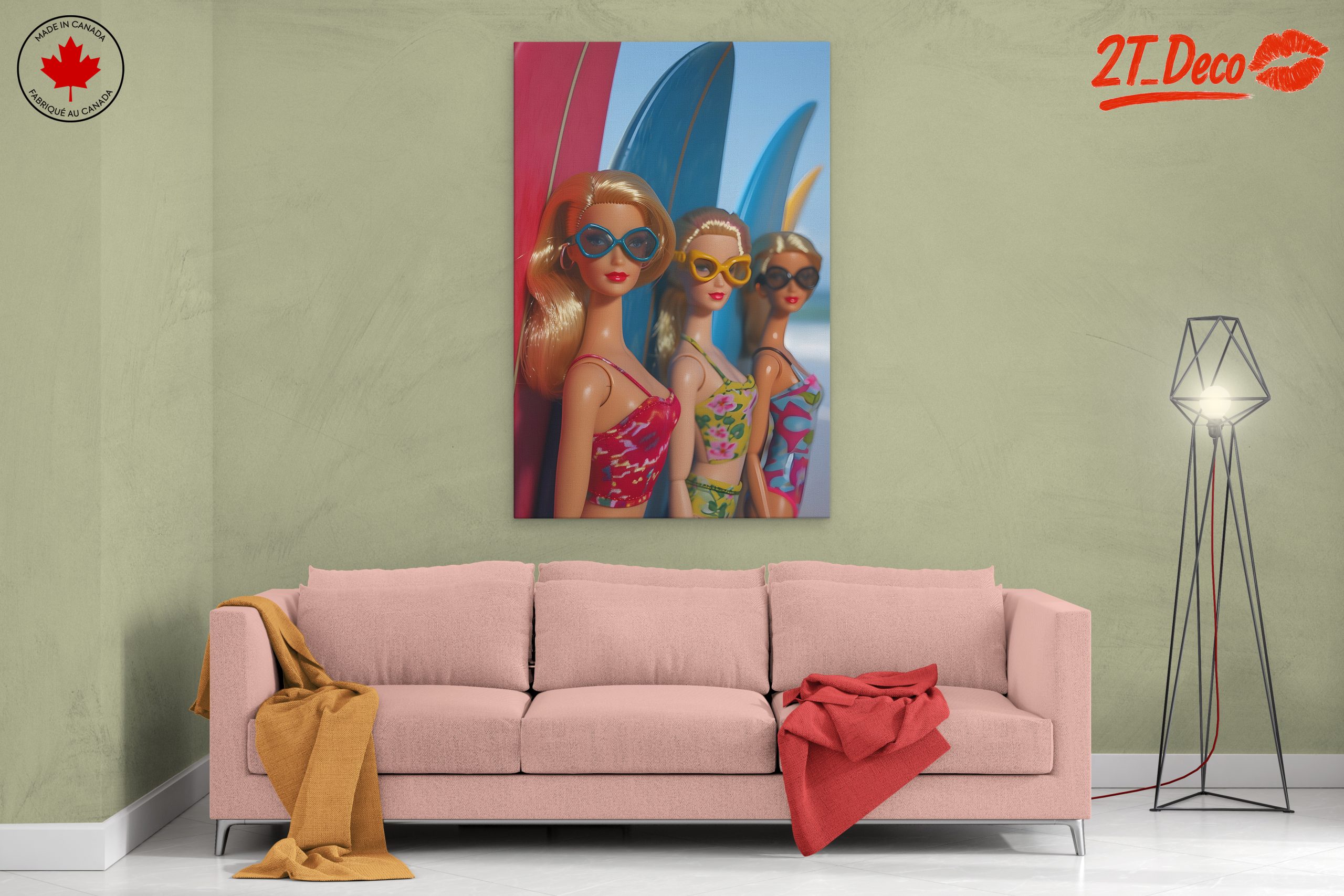 Fashion Dolls with Surfboards in Bright Colors - Image 2