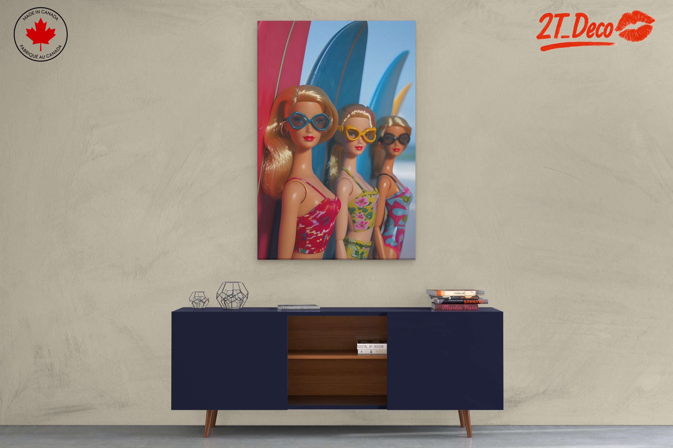 Fashion Dolls with Surfboards in Bright Colors - Image 3