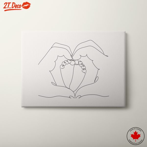 Minimalist Hands Heart Connection Art