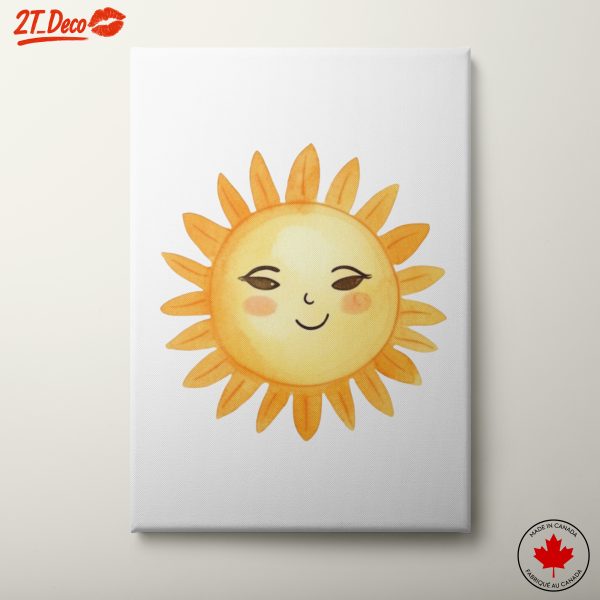 Playful Sun Character Watercolor Art
