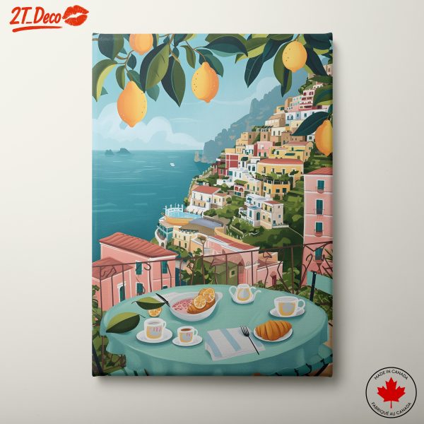 Charming Coastal Scene with Breakfast