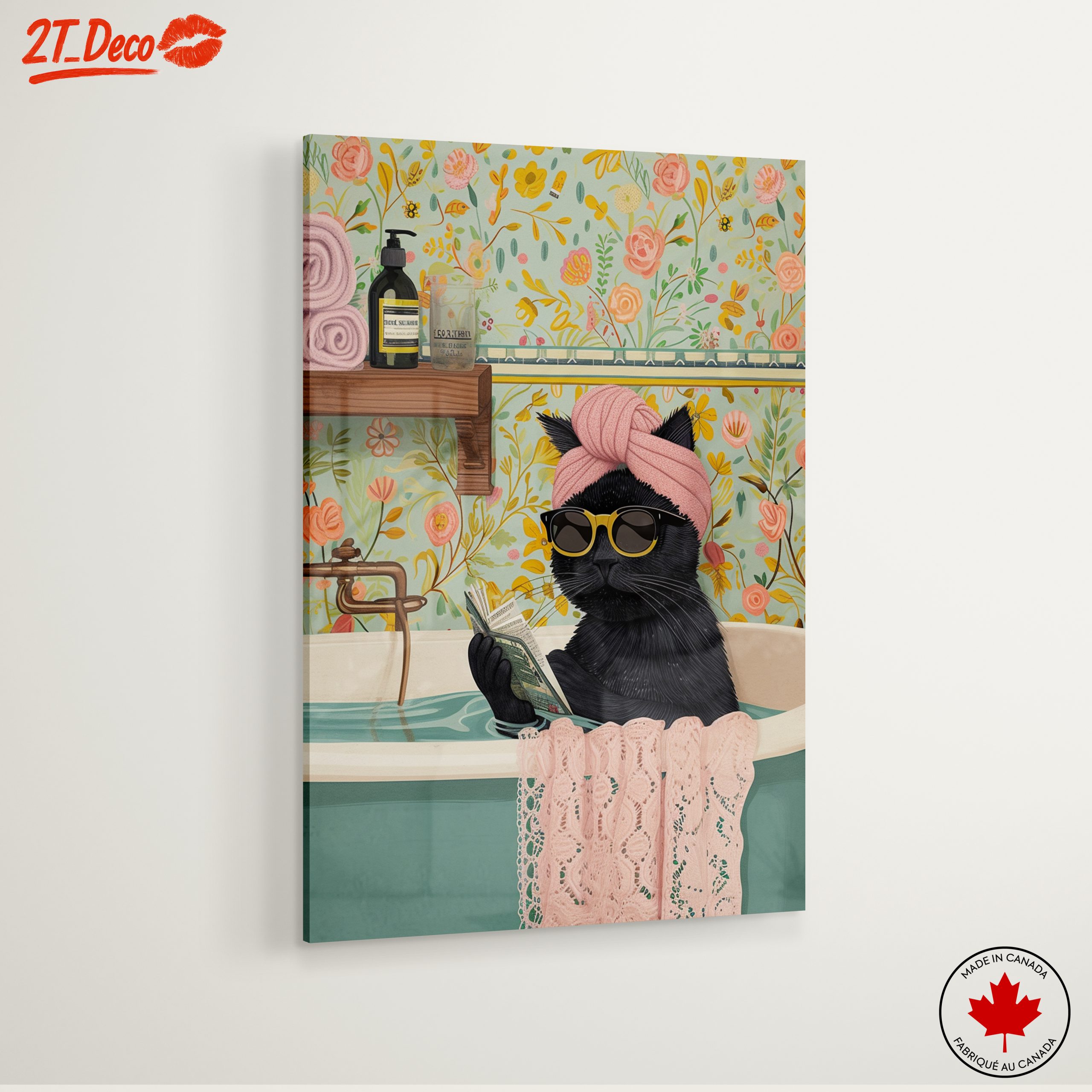 Relaxing Cat in Bathtub Art - Image 6