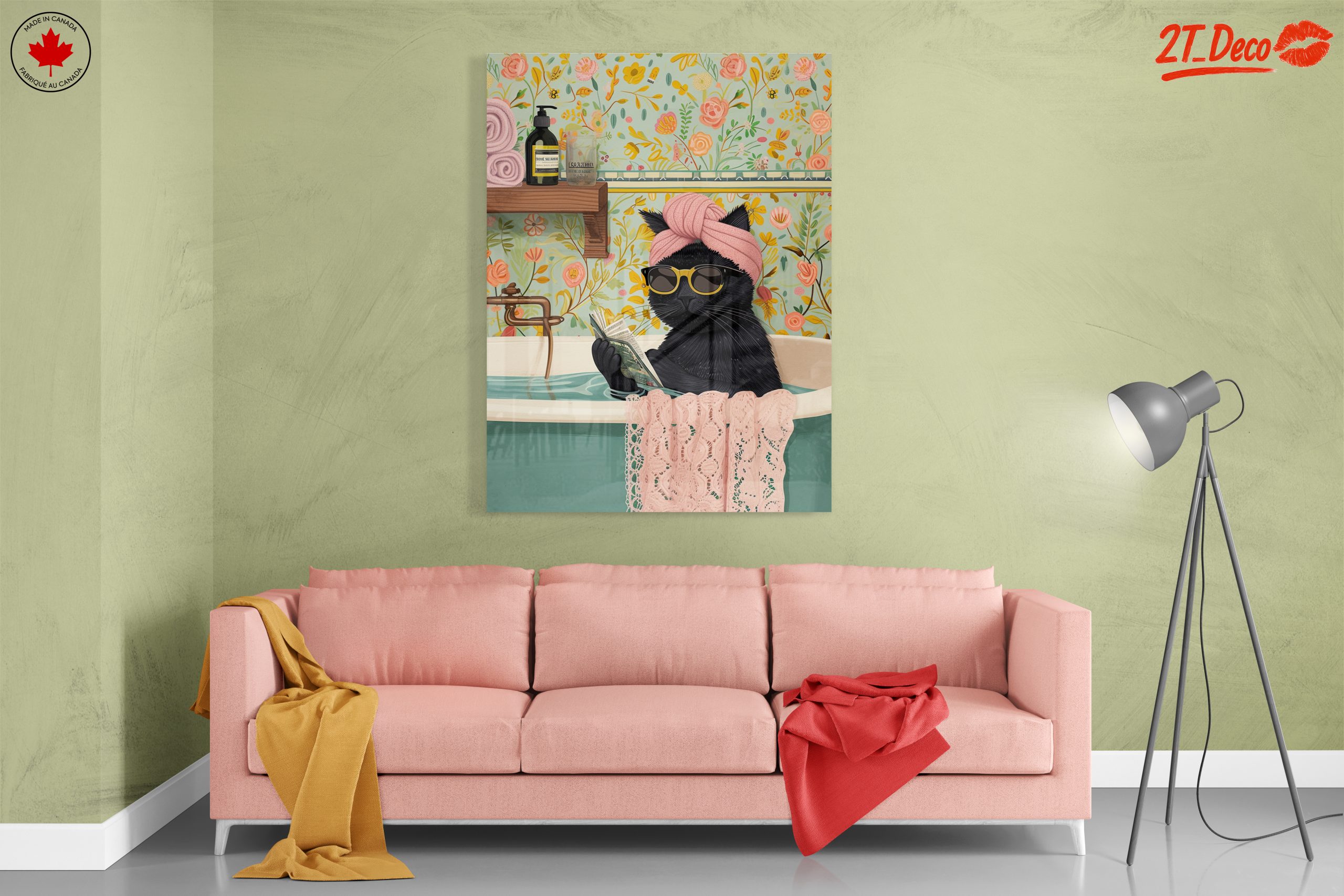 Relaxing Cat in Bathtub Art - Image 7
