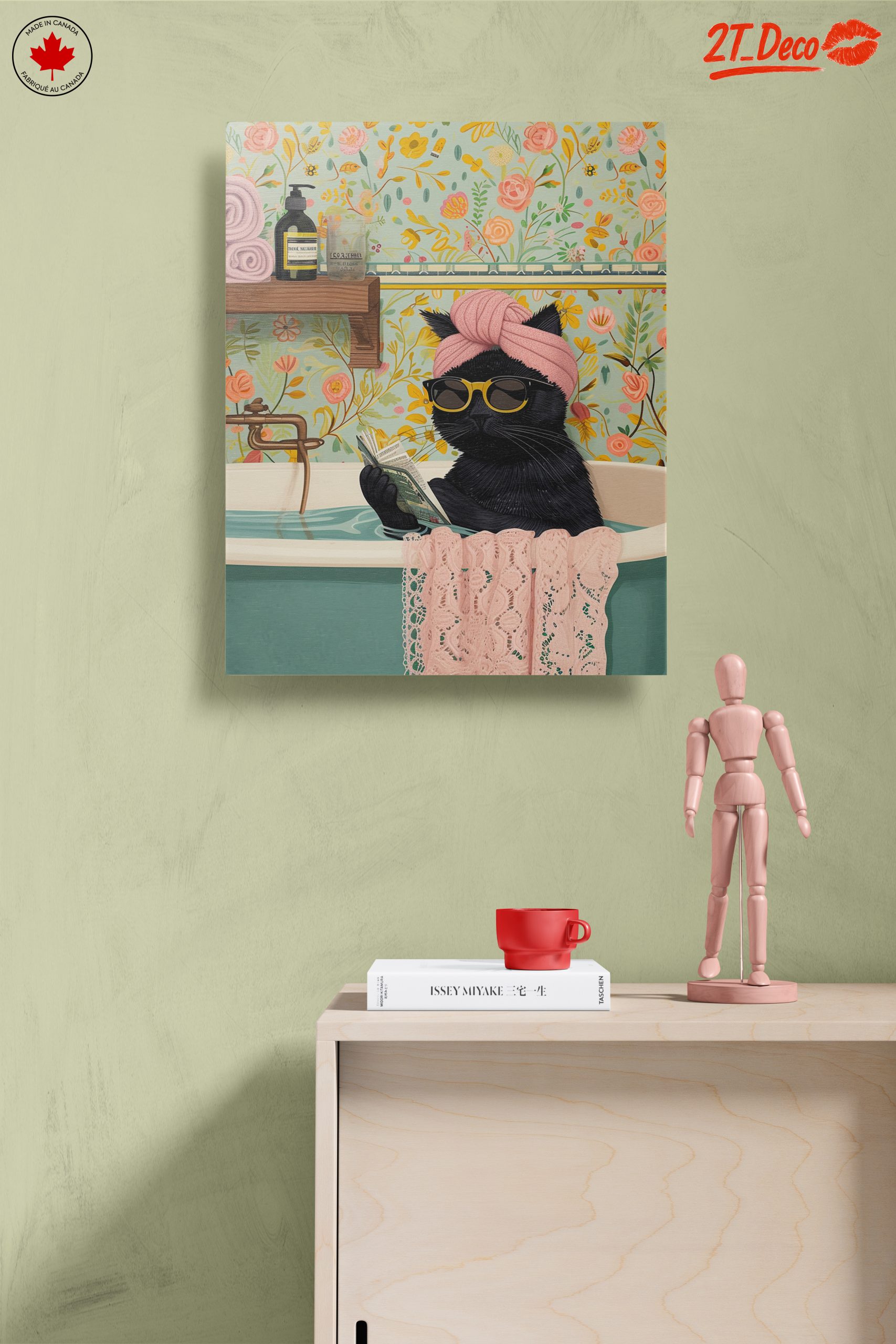 Relaxing Cat in Bathtub Art - Image 14