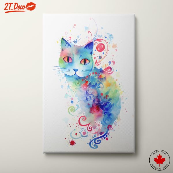 Colorful Cute Cat Illustration