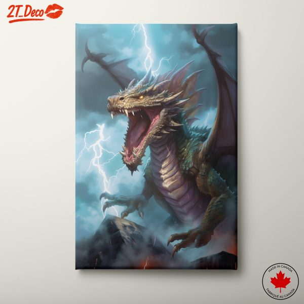 Majestic Dragon Facing Stormy Skies