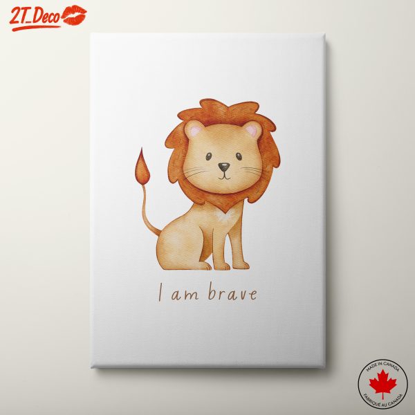 Cute Lion Illustration with Inspirational Message