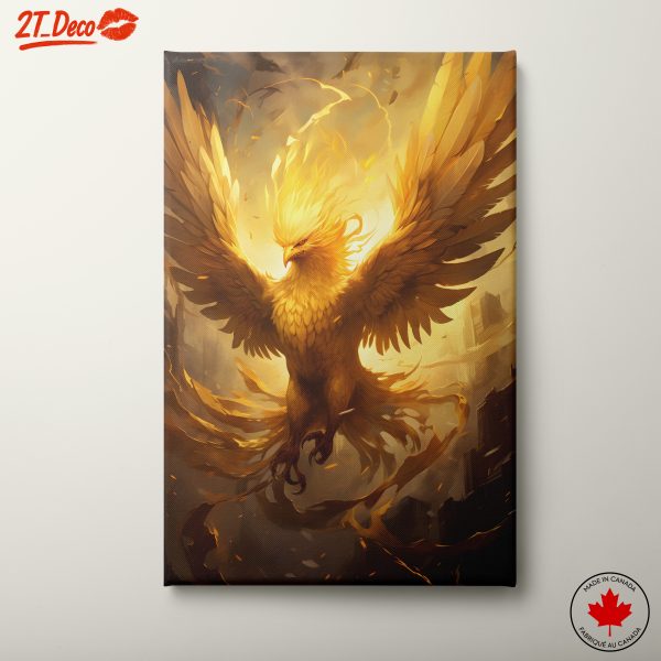 Golden Phoenix Rising in Mythical Art