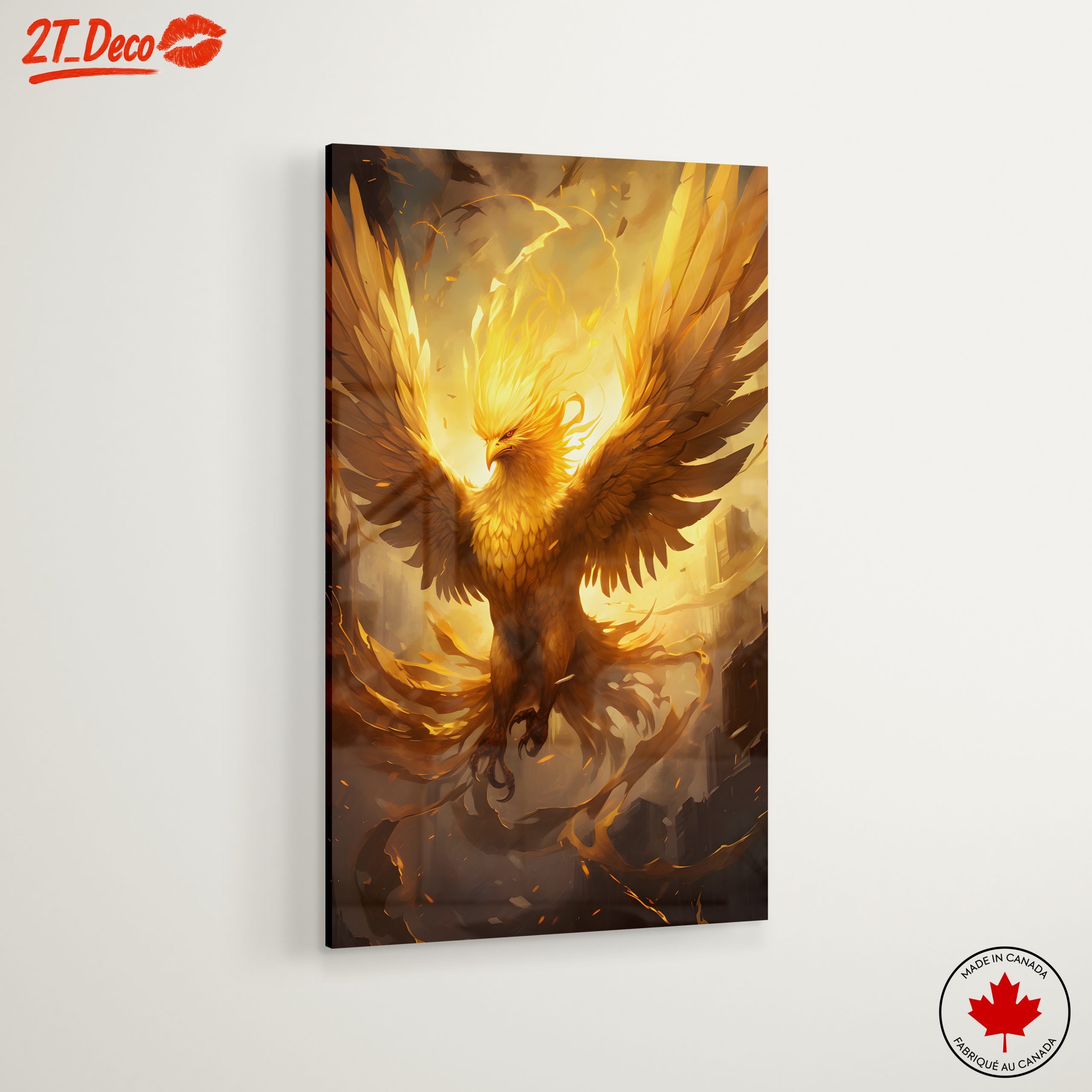 Golden Phoenix Rising in Mythical Art - Image 6