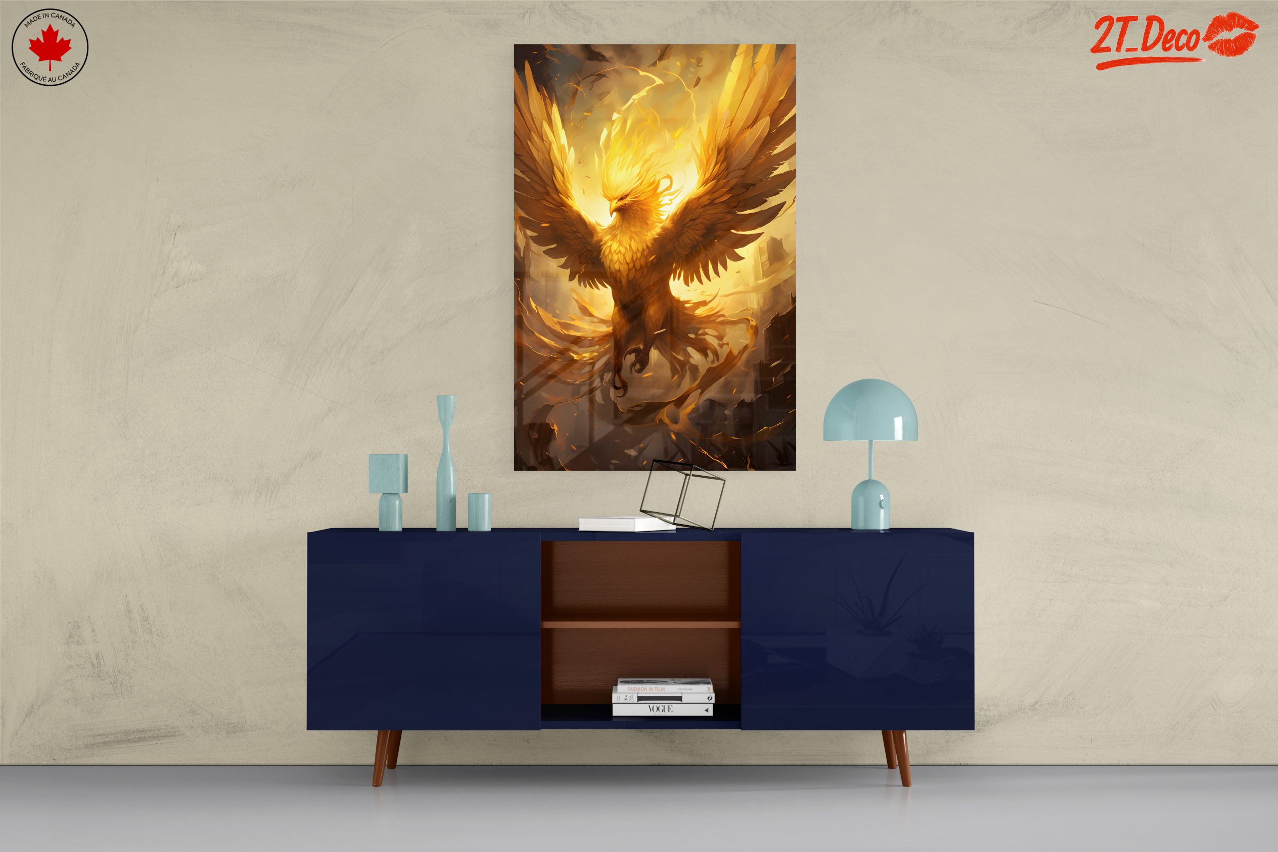 Golden Phoenix Rising in Mythical Art - Image 8