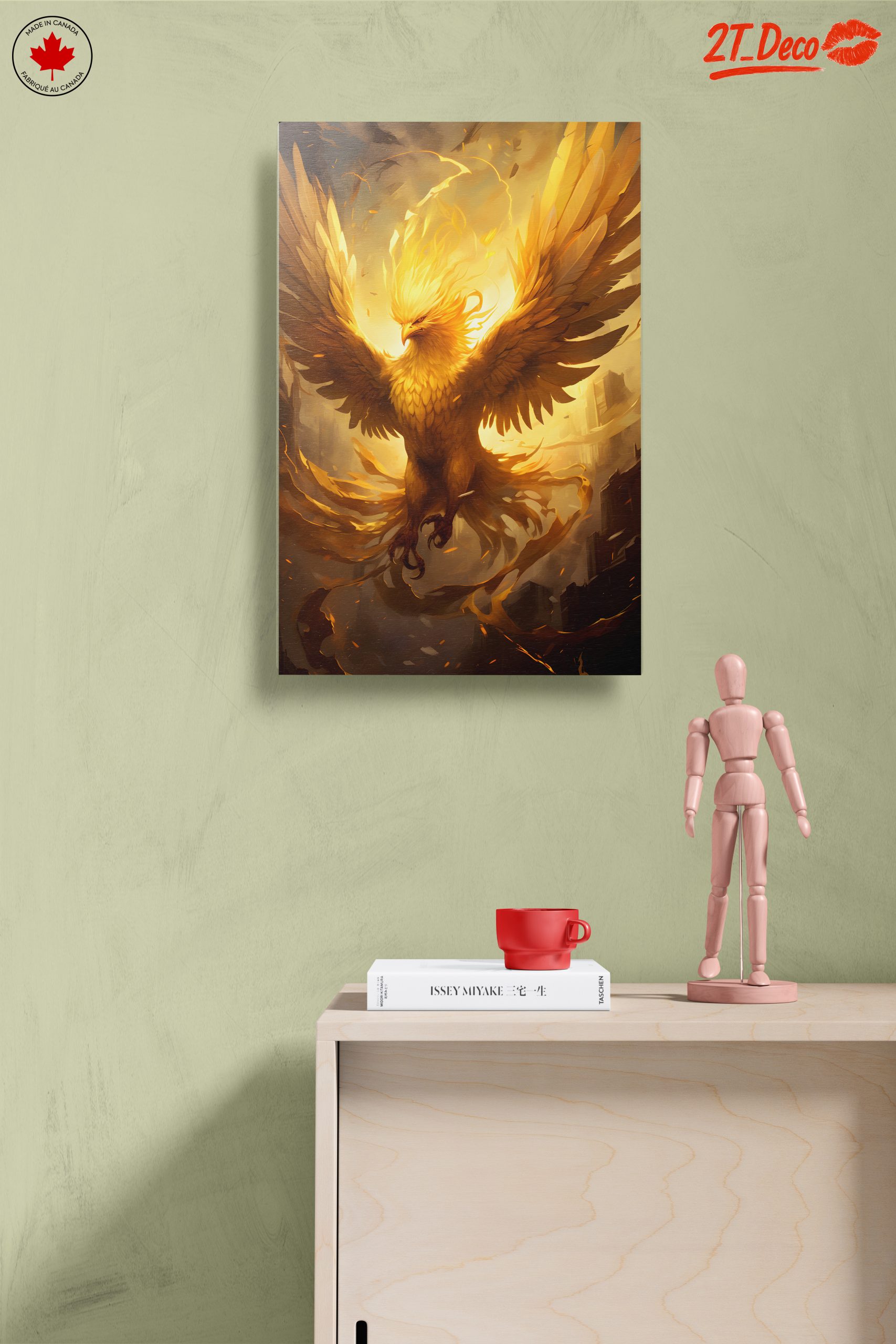 Golden Phoenix Rising in Mythical Art - Image 14