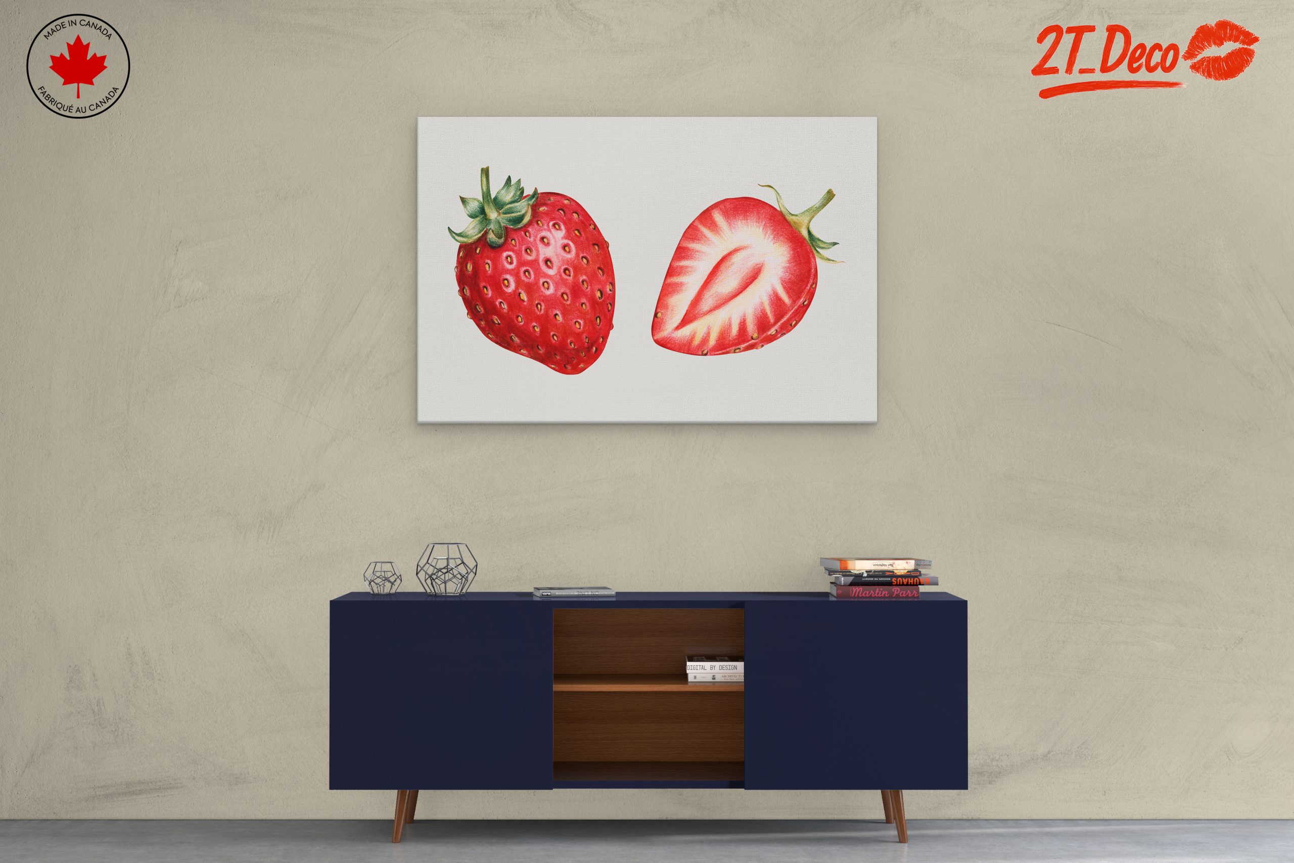 Stylized Strawberry Abstract Art 3 - Image 3