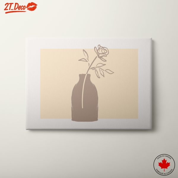 Minimalist Botanical Vase Art with Rose