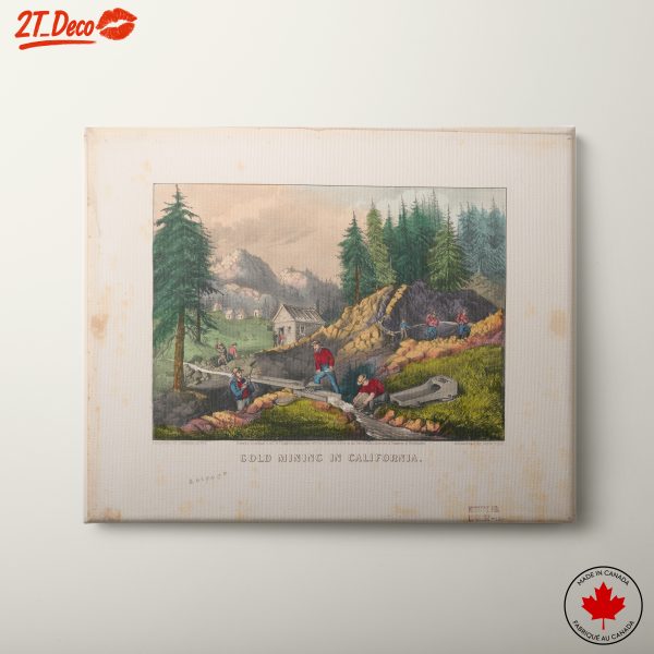 Gold Mining Scene in California 19th Century