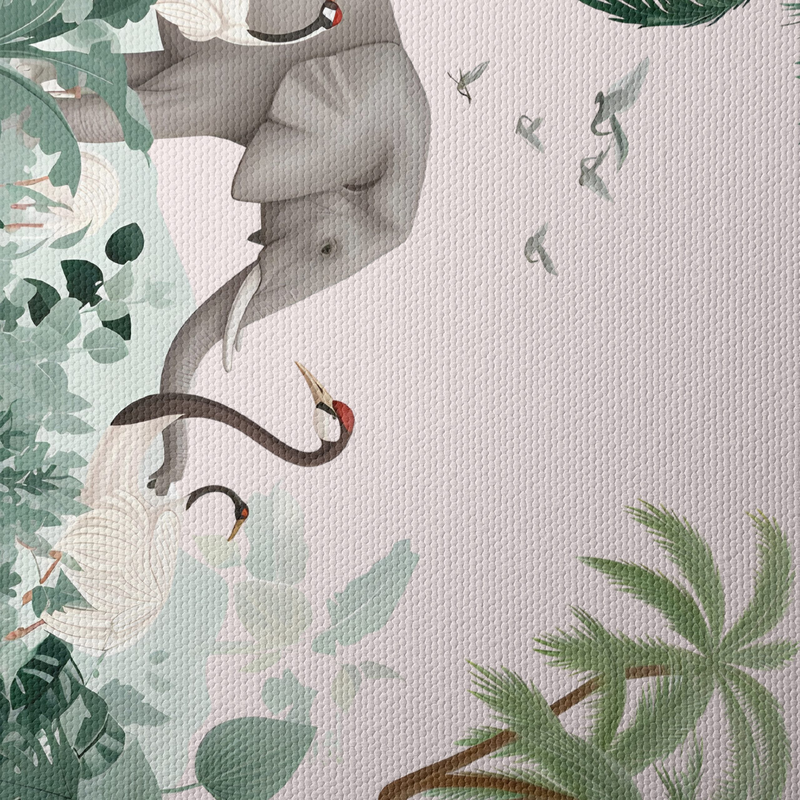 Tropical Whimsical Animal Art with Elephant and Giraffe - Image 4