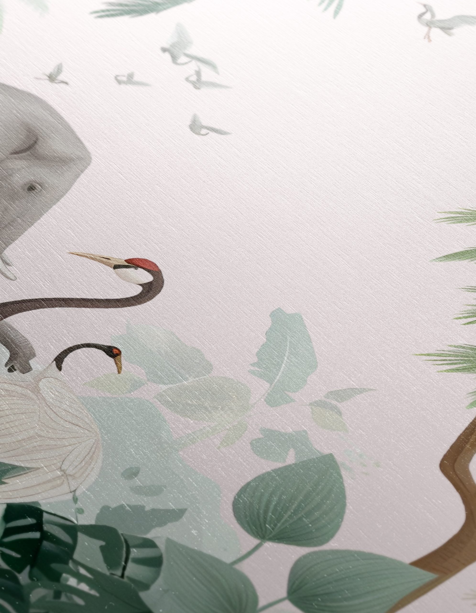 Tropical Whimsical Animal Art with Elephant and Giraffe - Image 12