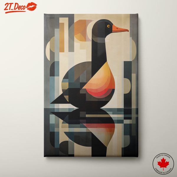 Geometric Bird Artwork with Vibrant Color Palette