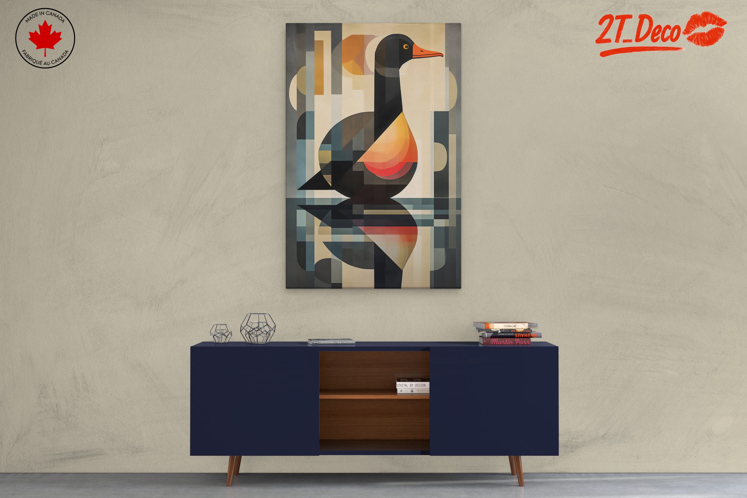 Geometric Bird Artwork with Vibrant Color Palette - Image 3