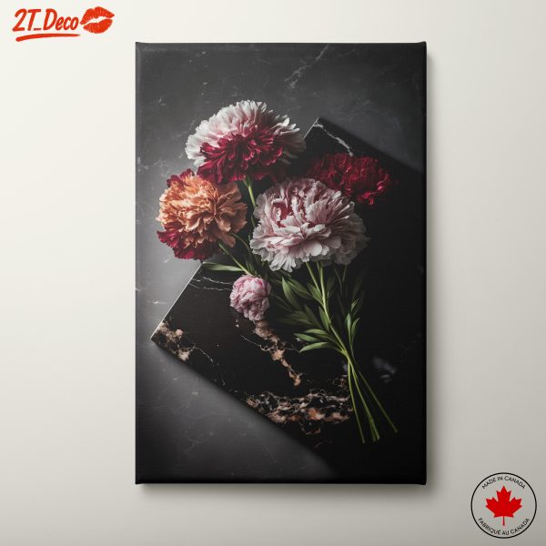 Luxurious Floral Arrangement on Dark Marble