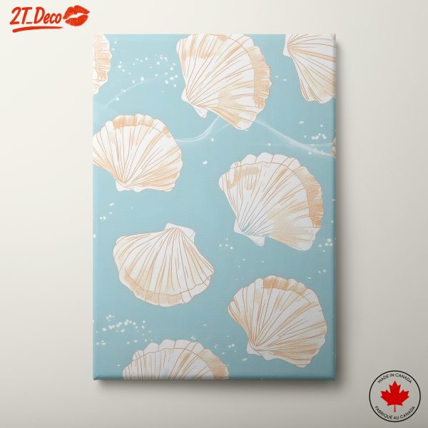 Seashell Pattern Art in Soothing Blue