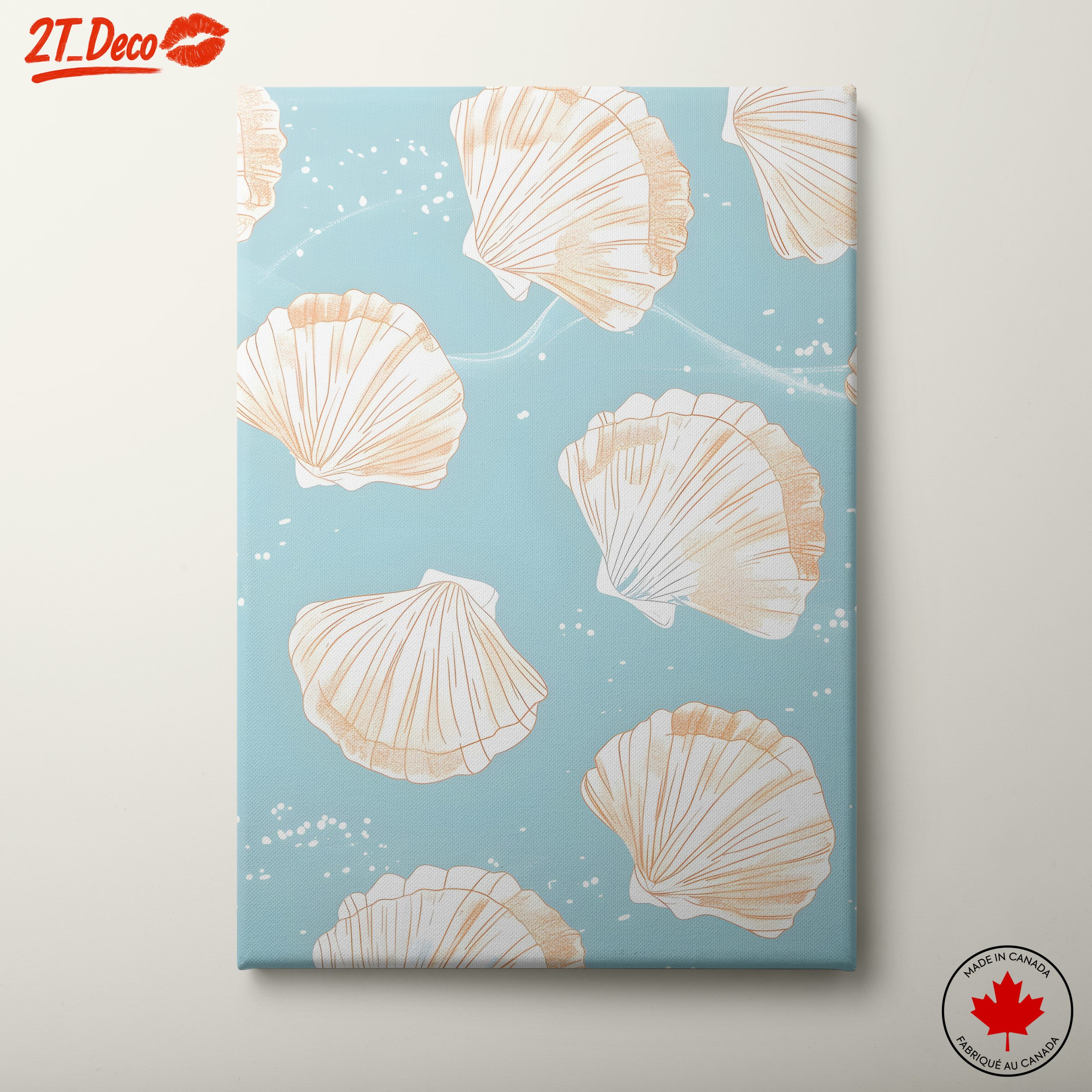 Seashell Pattern Art in Soothing Blue